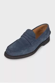 Men's blue suede loafers