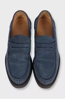 Men's blue suede loafers