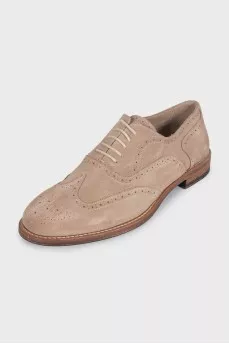 Men's beige suede brogues