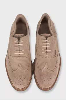 Men's beige suede brogues
