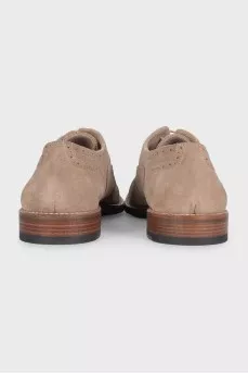 Men's beige suede brogues
