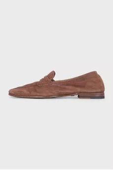 Men's brown suede loafers