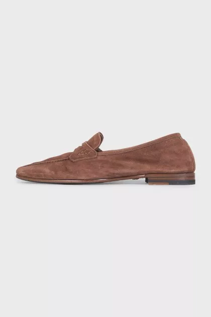 Men's brown suede loafers