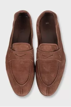 Men's brown suede loafers