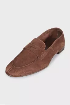 Men's brown suede loafers