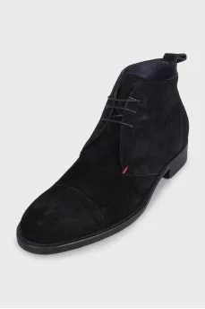 Men's black suede boots