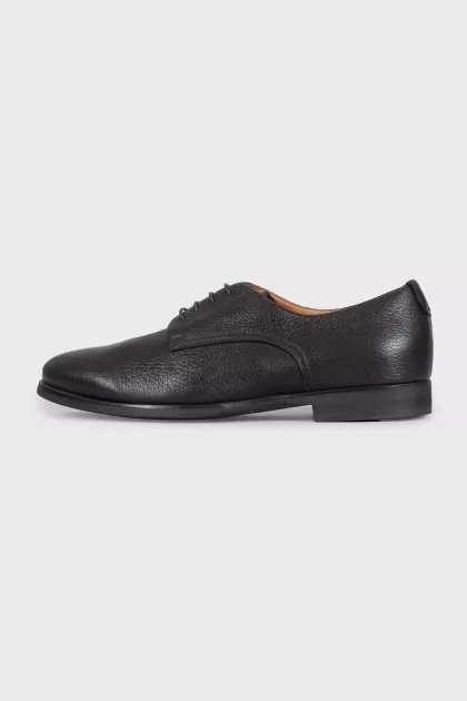 Men's brown leather lace-up shoes