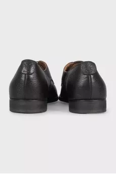 Men's brown leather lace-up shoes