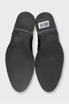 Men's brown leather lace-up shoes