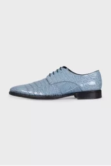 Men's embossed leather lace-up shoes