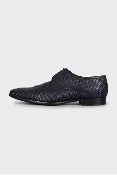 Men's leather shoes with weaving