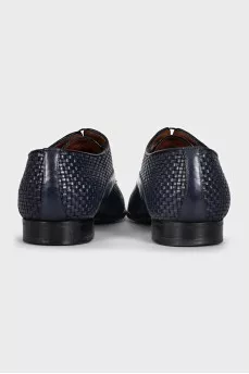 Men's leather shoes with weaving
