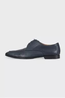 Men's blue leather lace-up loafers