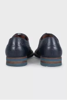 Мужские броги из синей кожи