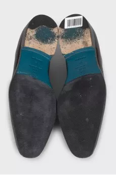 Men's brown leather shoes with perforated toes