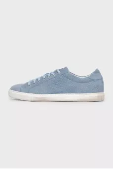 Men's blue suede sneakers