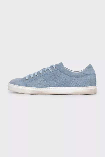 Men's blue suede sneakers