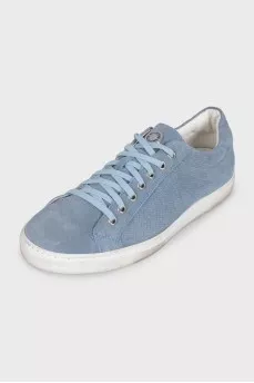 Men's blue suede sneakers