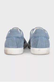 Men's blue suede sneakers