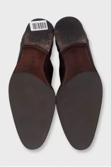 Men's burgundy leather shoes