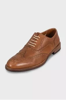 Men's brown leather lace-up brogues