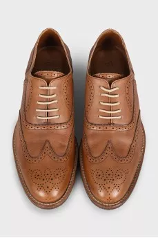 Men's brown leather lace-up brogues