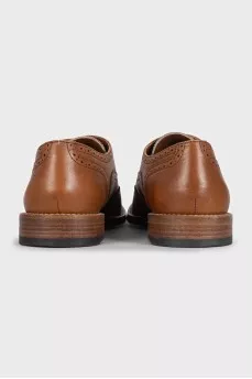 Men's brown leather lace-up brogues