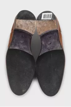 Men's brown leather lace-up brogues