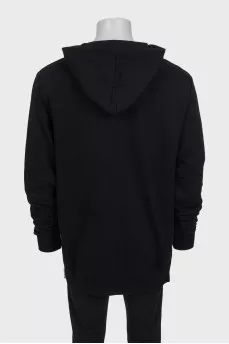 Men's longline printed hoodie with tag
