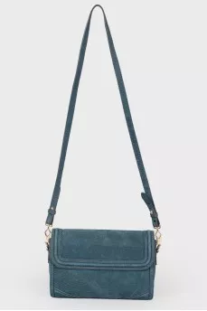 Emerald leather bag with bow