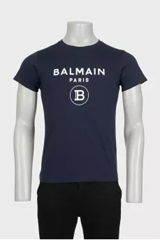 Men's blue printed t-shirt with tag