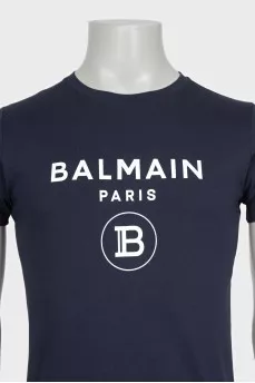 Men's blue printed t-shirt with tag