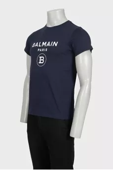 Men's blue printed t-shirt with tag