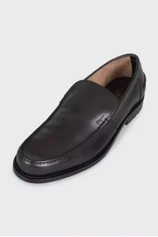 Men's dark brown leather loafers