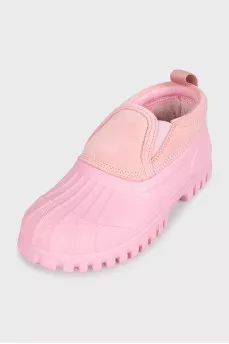 Short pink rubber boots