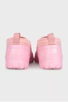Short pink rubber boots