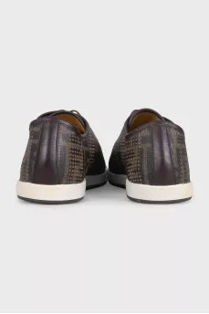 Men's leather monogram sneakers