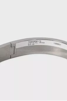 Silver bracelet with leather insert