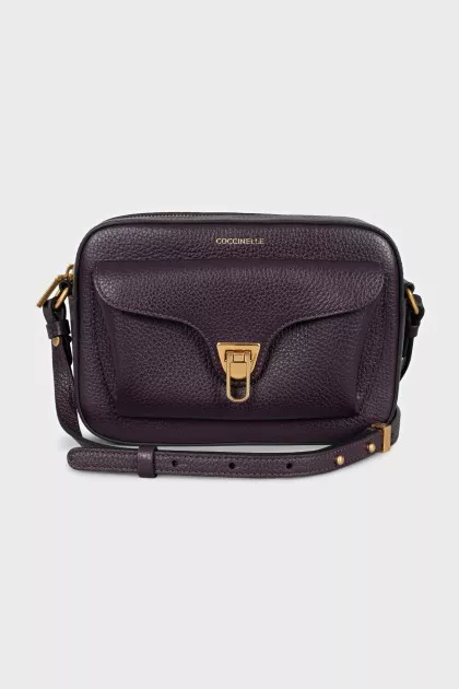 Purple Leather Beat Bag