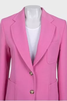 Pink single-breasted fitted jacket