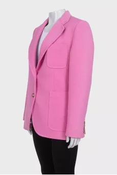 Pink single-breasted fitted jacket