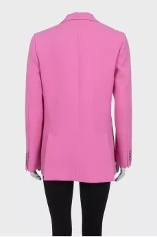 Pink single-breasted fitted jacket