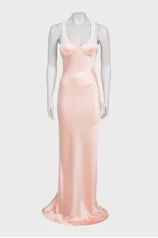 Fitted maxi dress with contrast top