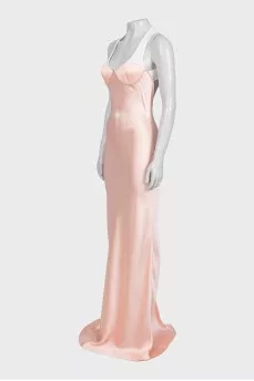 Fitted maxi dress with contrast top