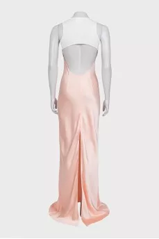 Fitted maxi dress with contrast top