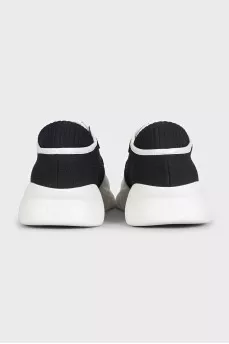 Men's leather and textile sneakers with tag