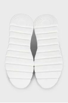 Men's leather and textile sneakers with tag