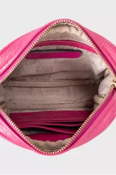 Розовый кросс-боди из кожи из лого