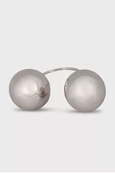 Кільце з білого золота з кульками