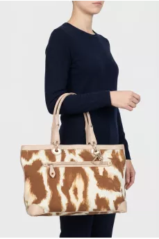 Textile tote with logo print